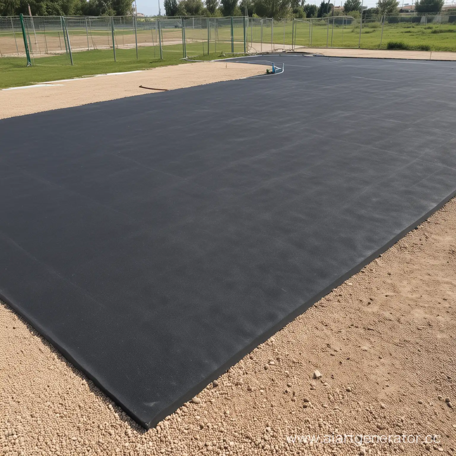 спортивная площадка с резиновым покрытием 20 на 23 метра