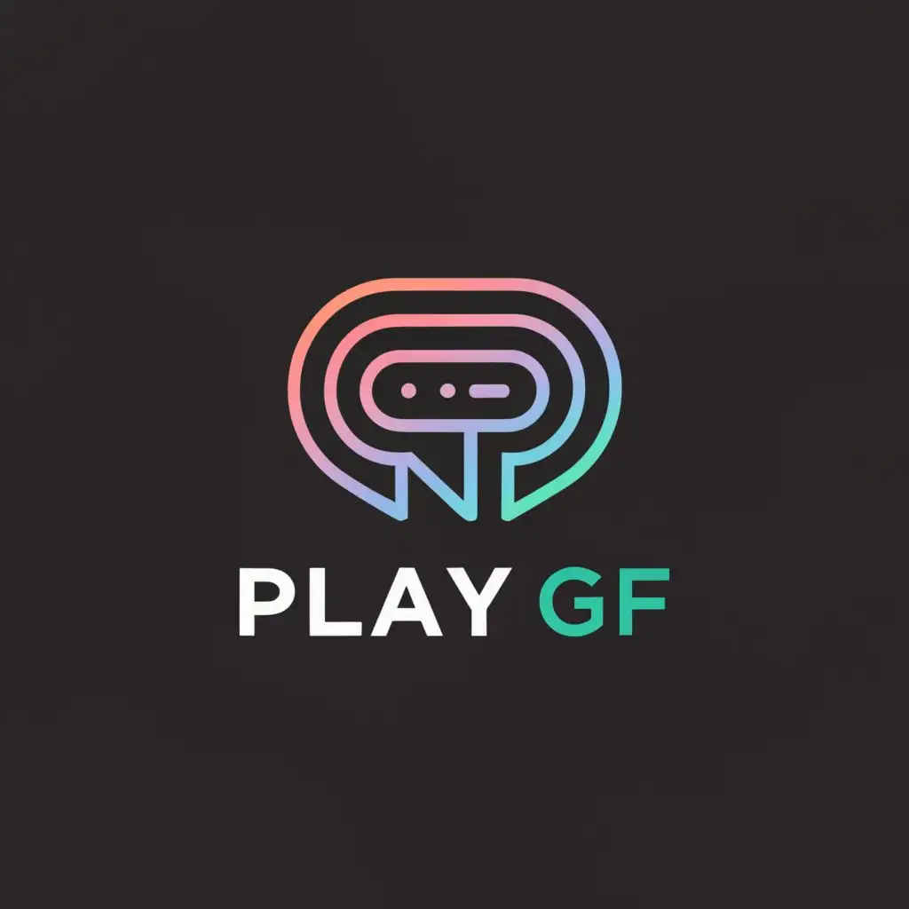 a logo design,with the text "PLAYGF", main symbol:chat,complex,be used in Automotive industry,clear background