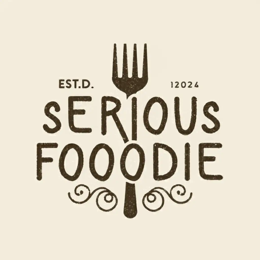 a logo design,with the text "serious foodie", main symbol:fork,Moderate,clear background