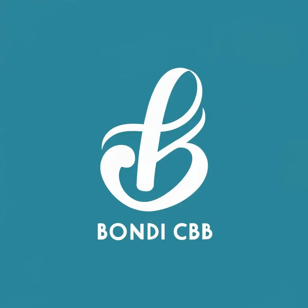 logo, Bondi beach and leaf blue colours. mention that its organic and vegan in the descrption below, with the text "Bondi CBD", typography, be used in Medical Dental industry