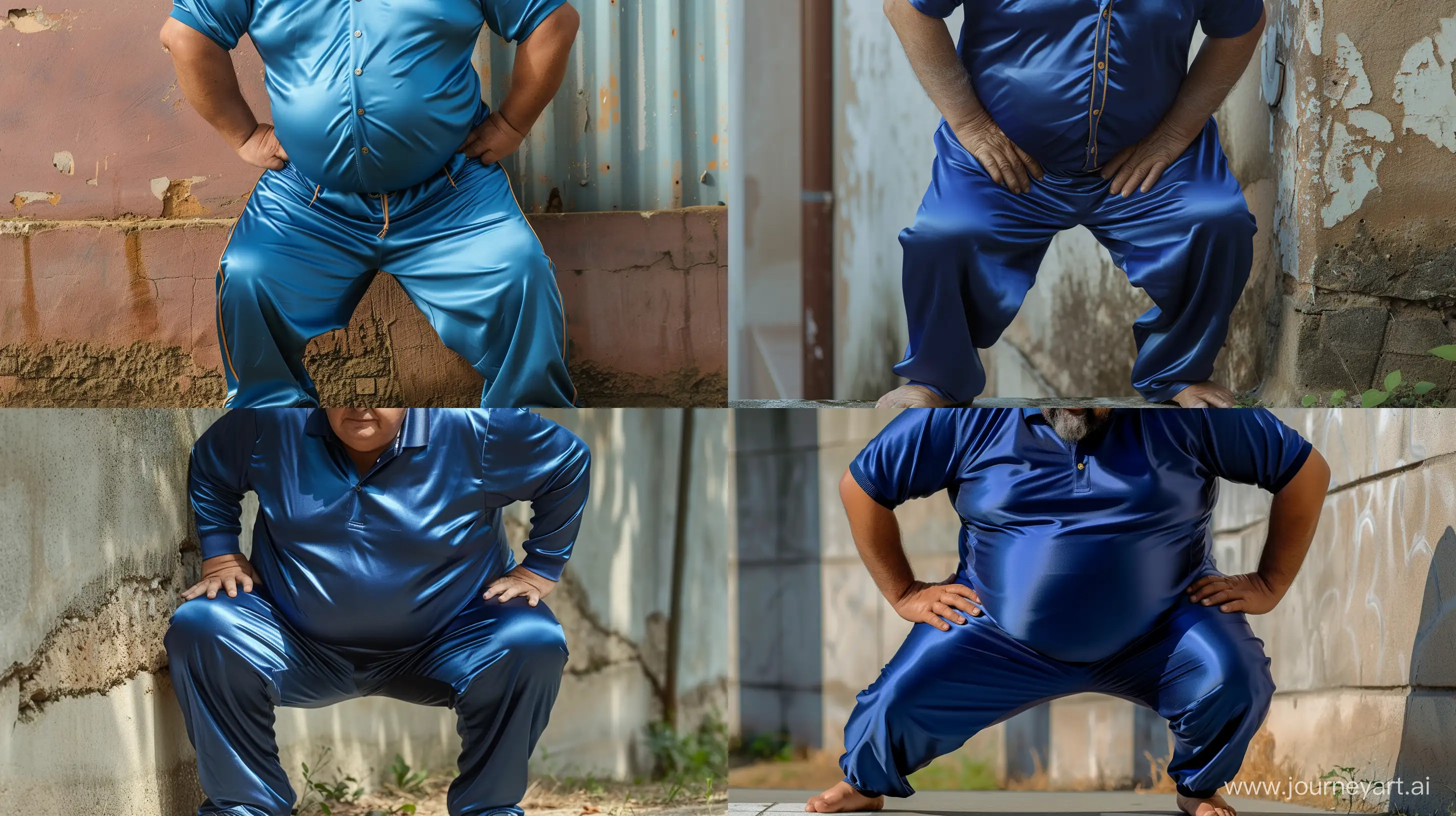 Mature-Man-in-Stylish-Blue-Silk-Tracksuit-Posing-Outdoors