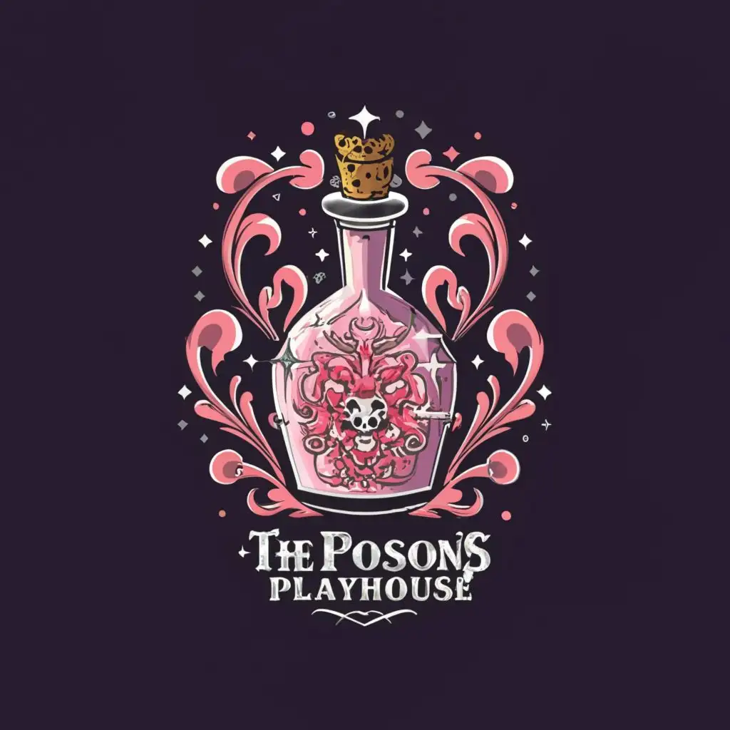 a logo design,with the text "The Poisons Playhouse", main symbol:Pink shiny,complex,be used in Beauty Spa industry,clear background