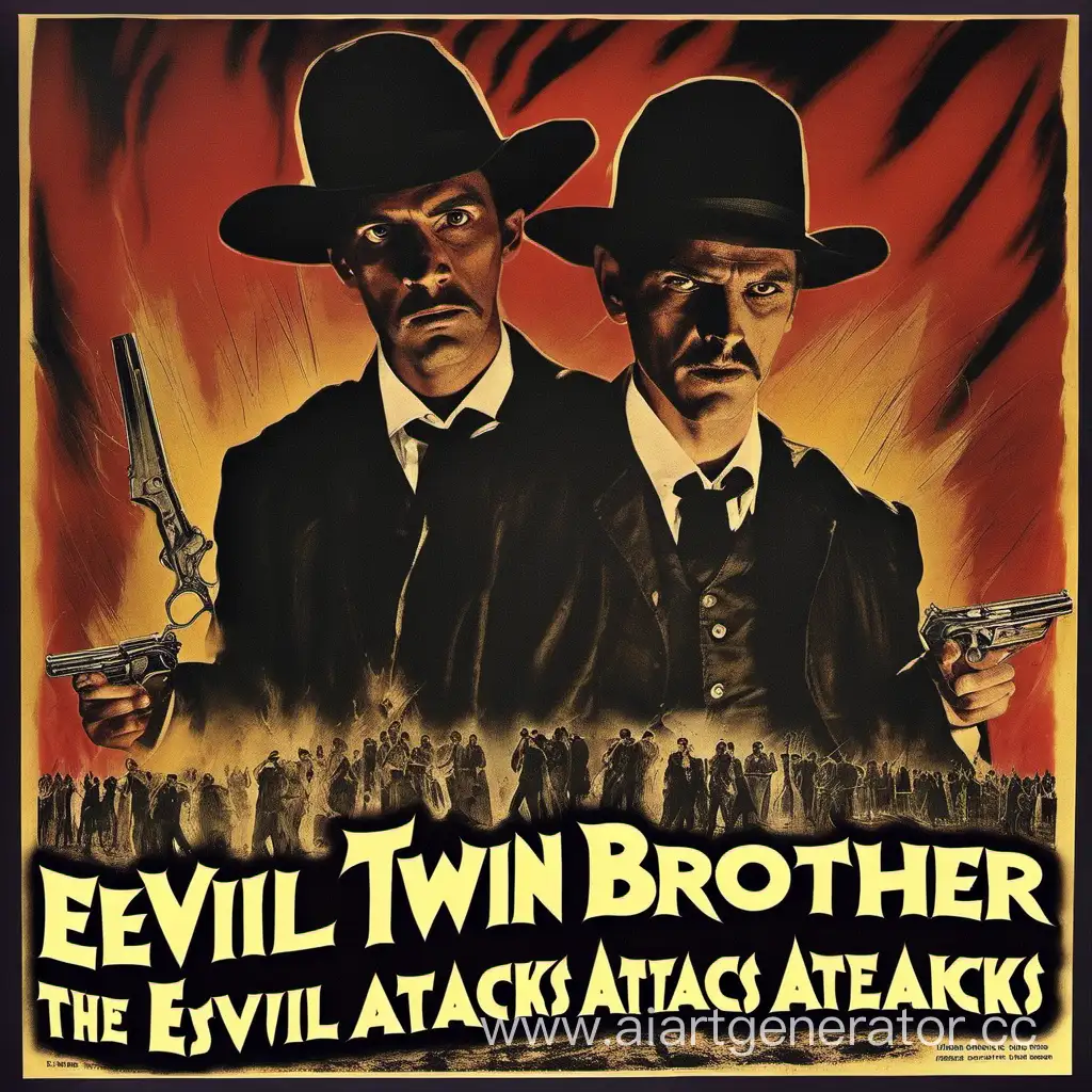 poster of the western film "the evil twin brother attacks" starring ЖивПипец
