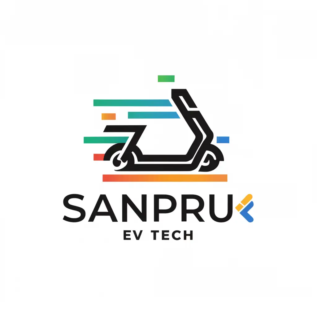 a logo design,with the text "SANPRU EV TECH", main symbol:ELECTRIC SCOOTER,Moderate,be used in Technology industry,clear background
