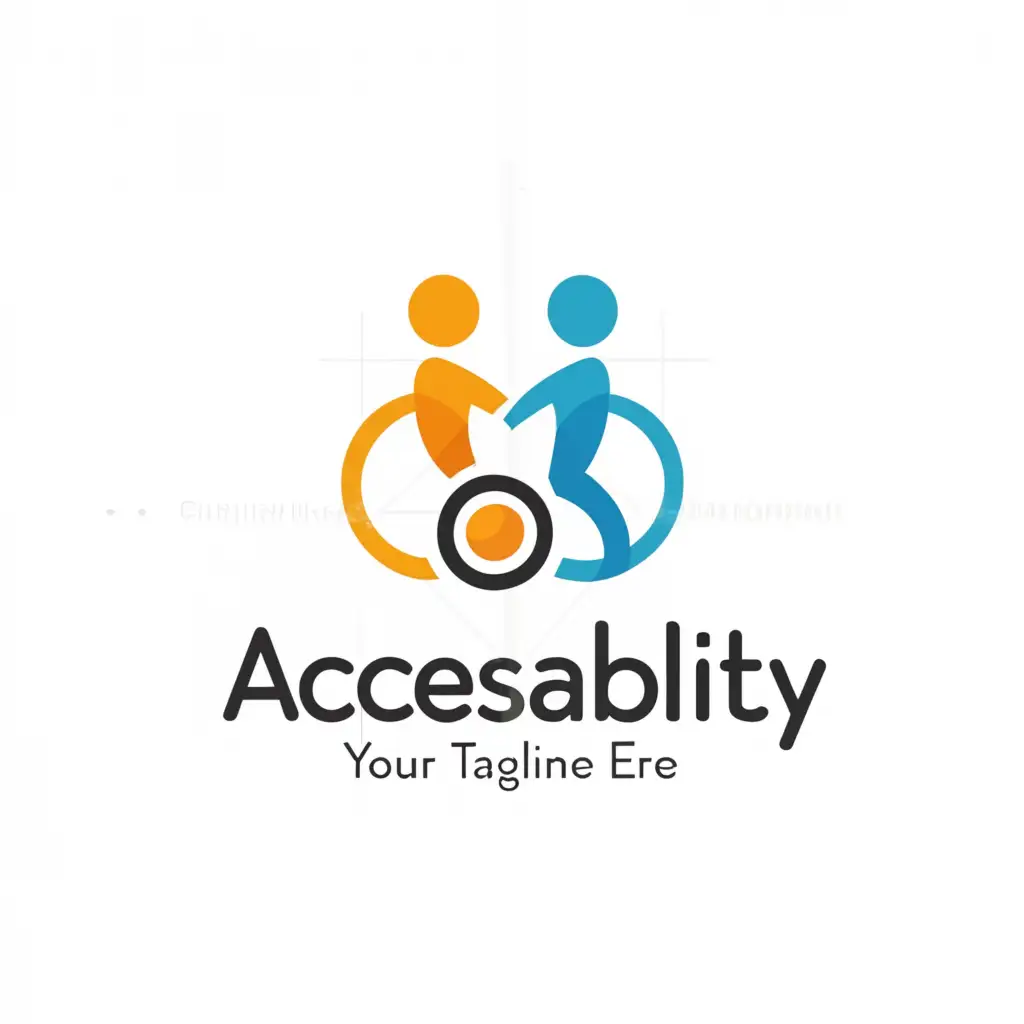 a logo design,with the text "AccessAbility", main symbol:Person's with Disability,Minimalistic,be used in Technology industry,clear background
