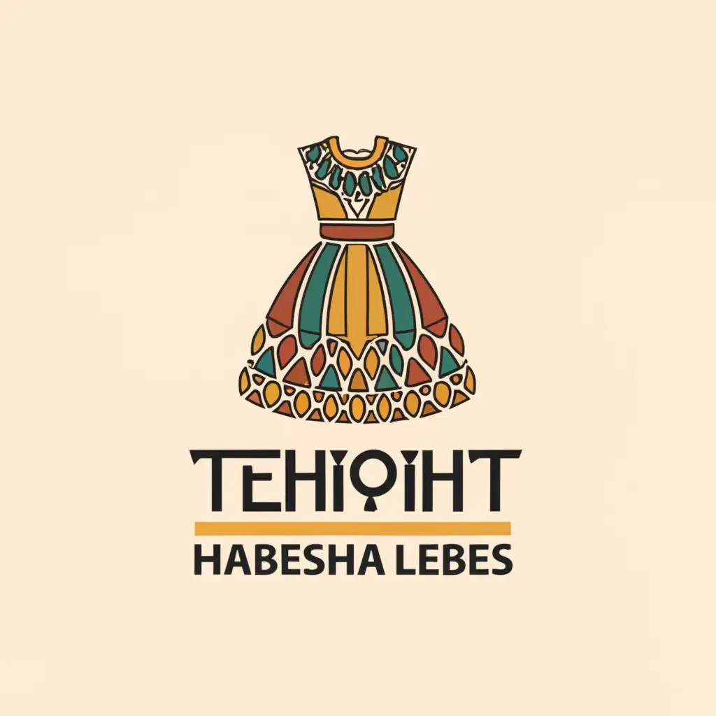 a logo design,with the text "Yeh 21 Habesha Lebes", main symbol:Ethiopian cultural clothing brand with telet in Amharic written in the dress of the logo,Moderate,clear background