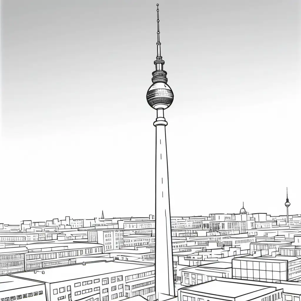 Berlin TV Tower Coloring Page for Relaxation and Creativity