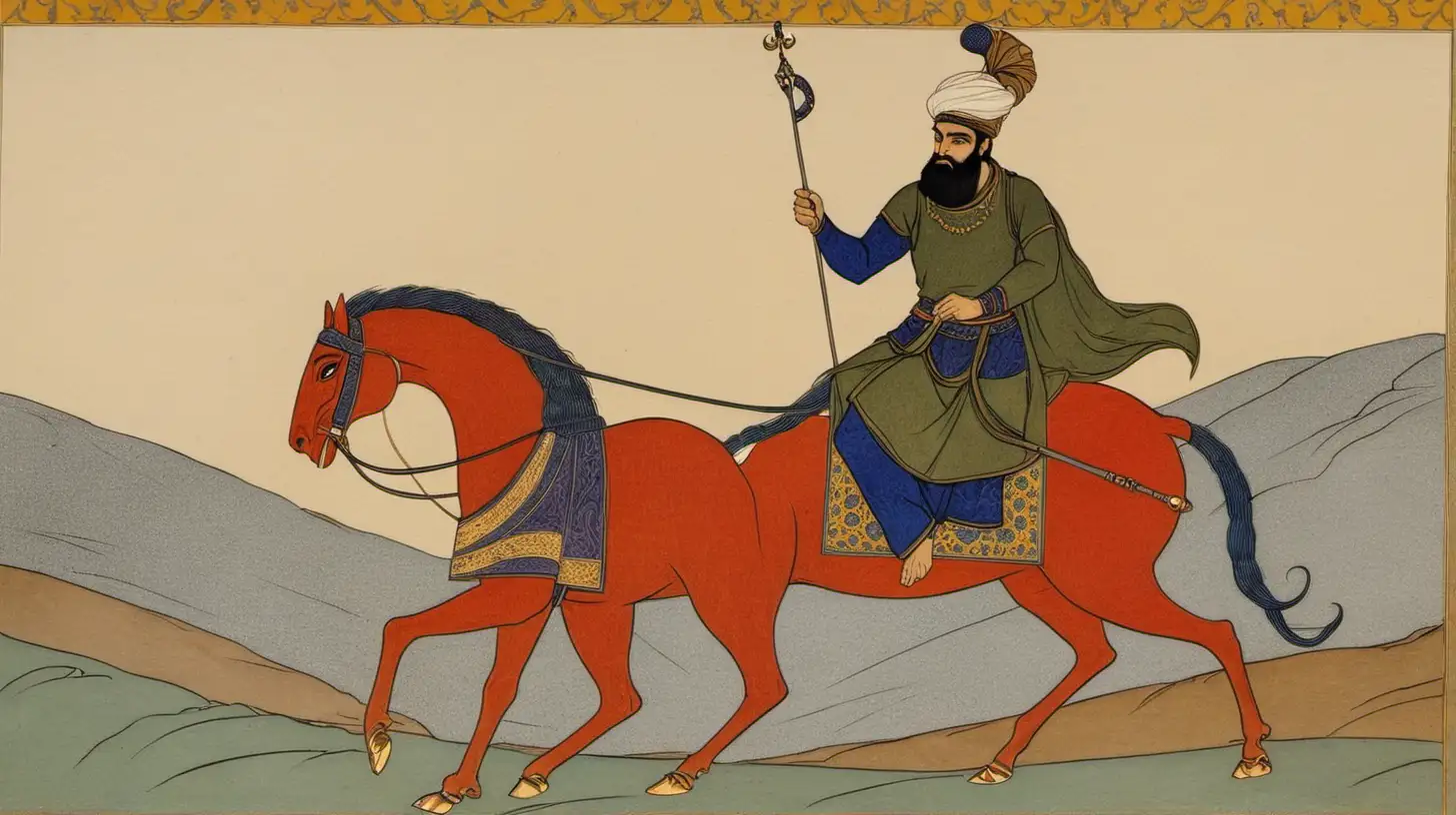 Kai Khasrow from The Shahnameh Legendary Persian King in Majestic Regalia