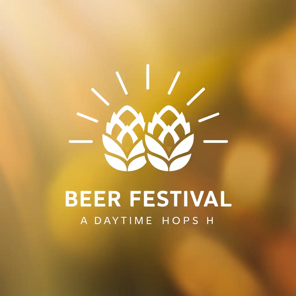 Minimalism beer festival logo with sunshine