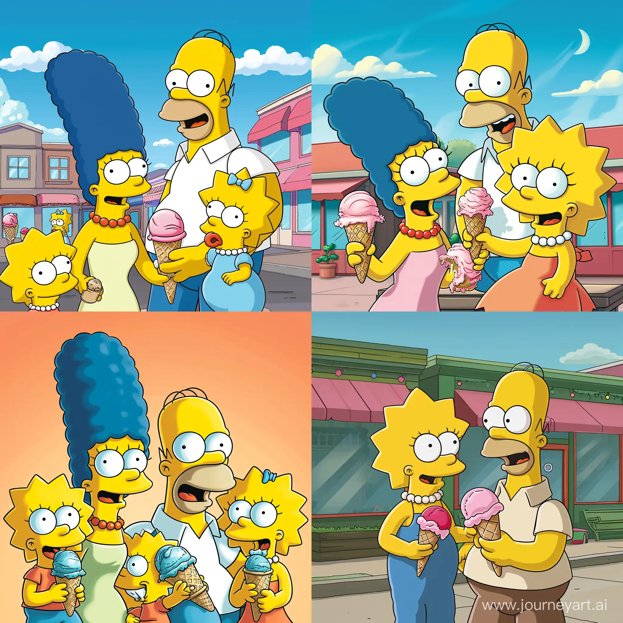 Simpsons-Family-Enjoying-Ice-Cream-Delights-Together
