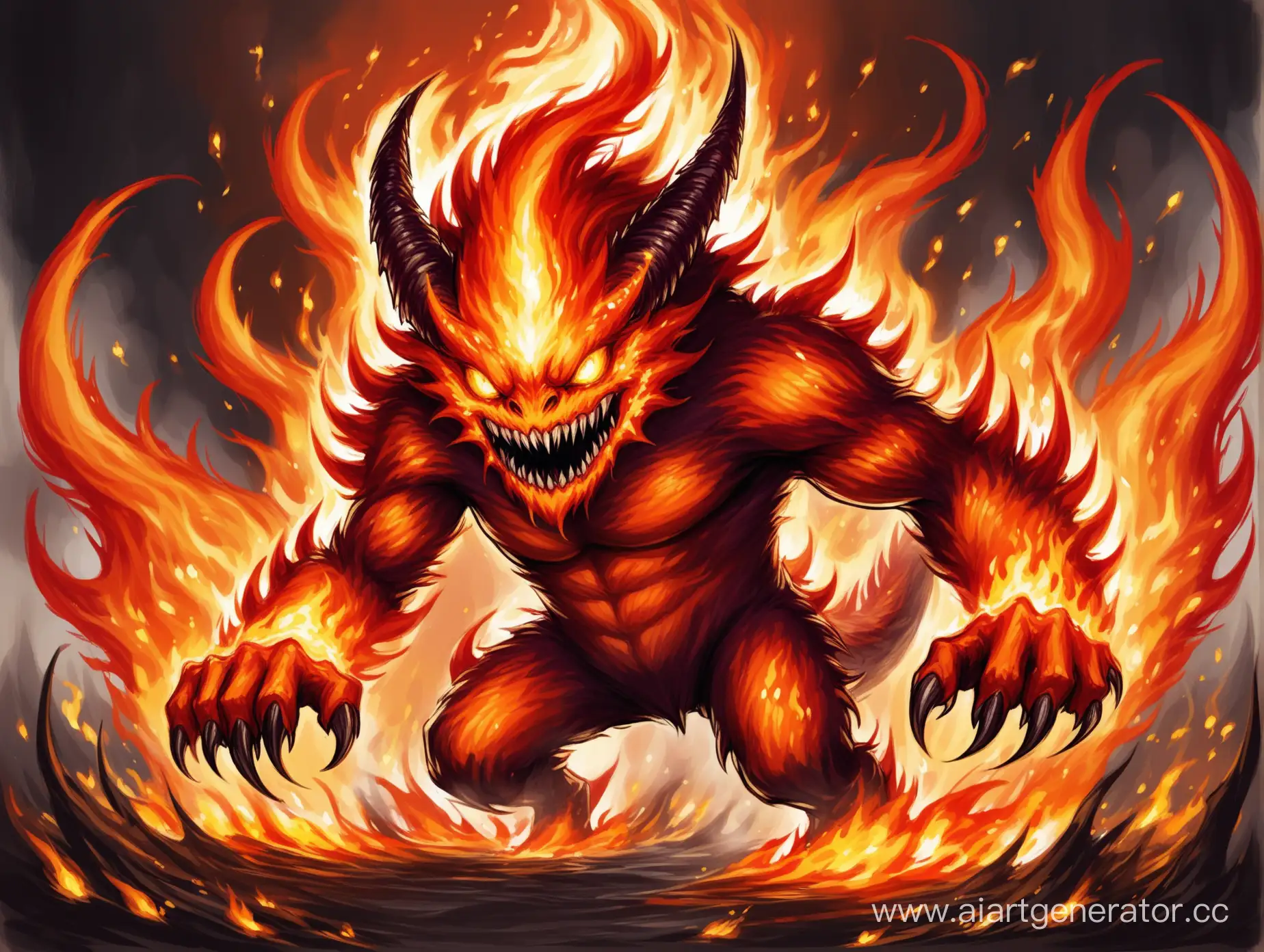 Fiery-Scary-Monster-Emerging-from-Volcanic-Abyss