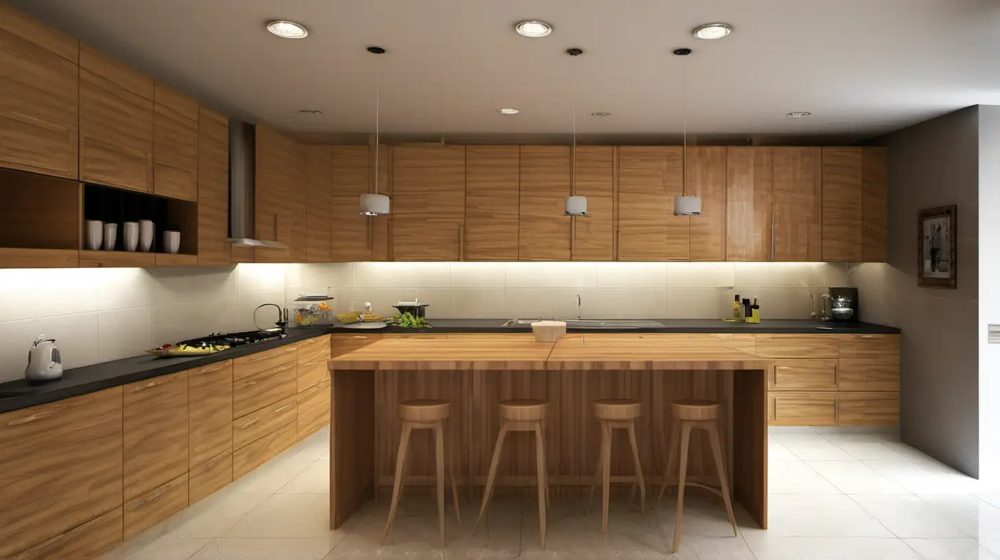Modern Wood Kitchen Design for House Renovation