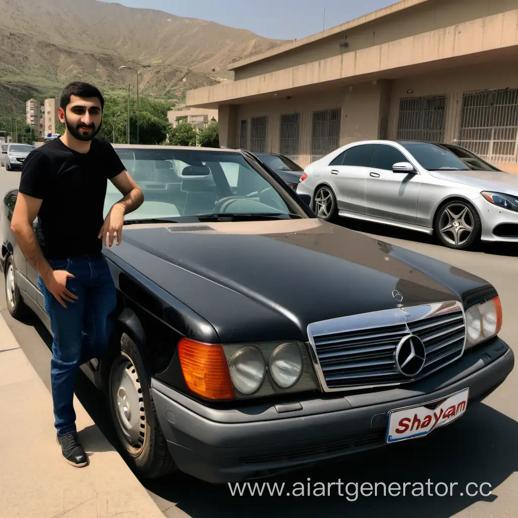 Armenian-Man-Posing-with-ShaboyanLabeled-Mercedes-on-the-Hood