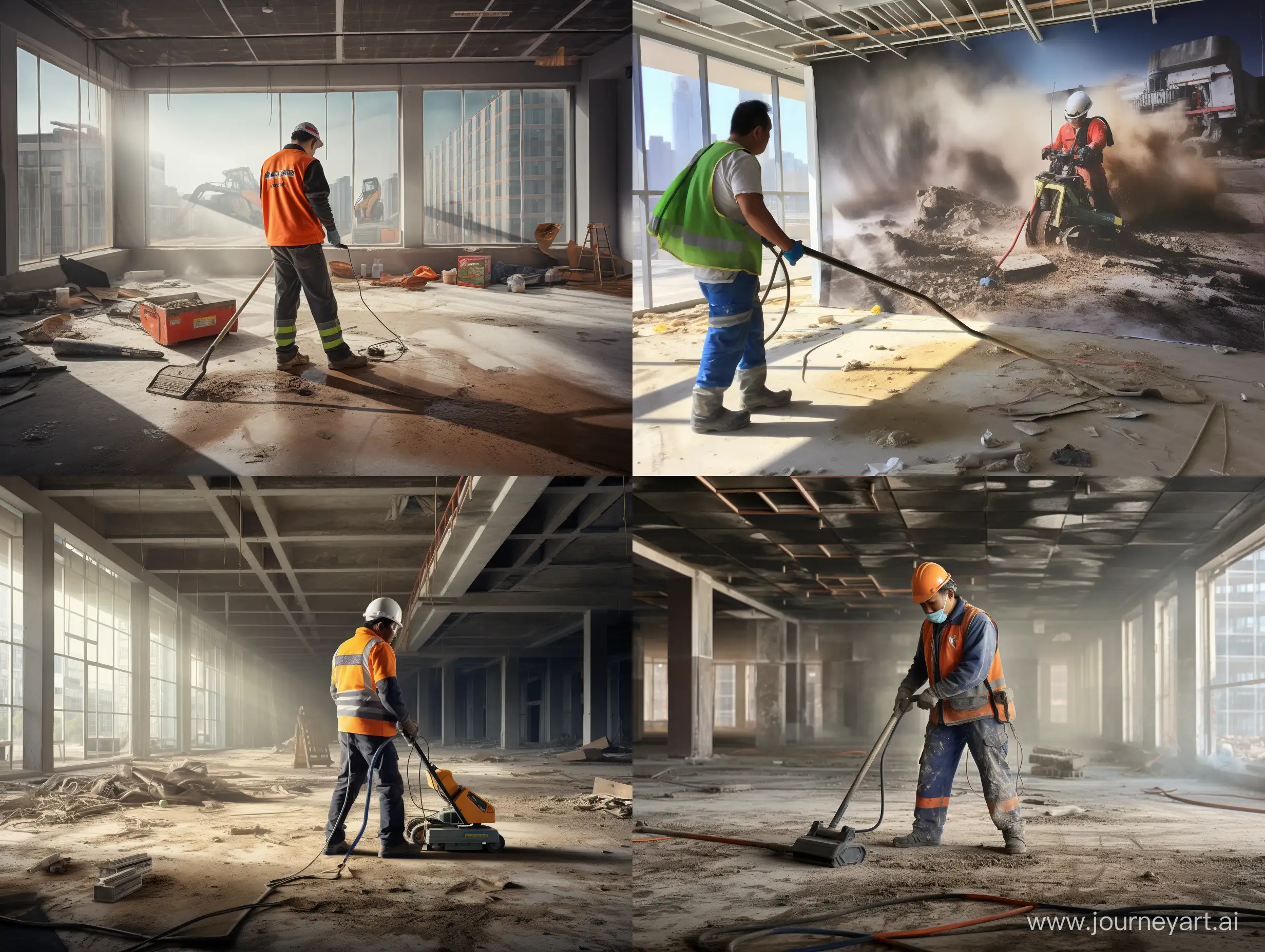 Construction-Site-Worker-Cleaning-with-Vacuum-Cleaner