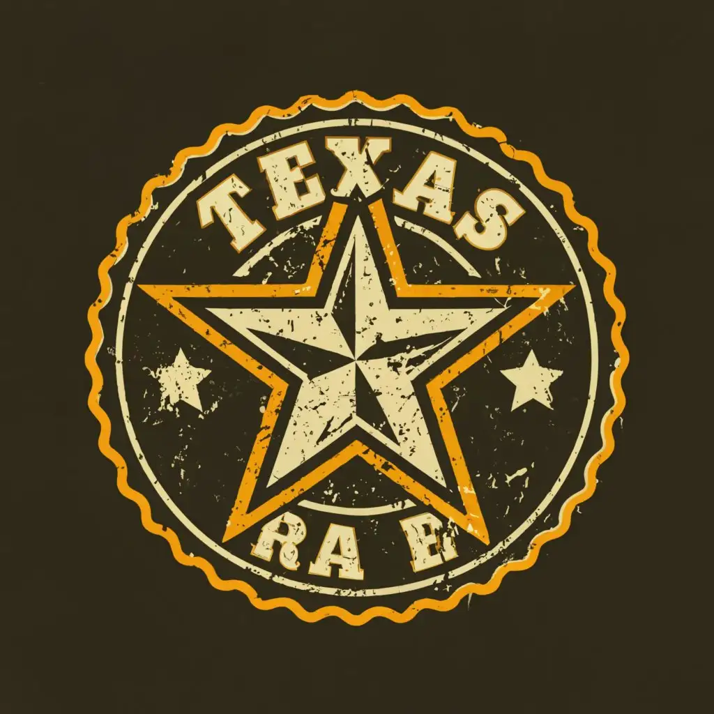 a logo design,with the text "Texas Rage", main symbol:star in circle,Minimalistic,be used in Entertainment industry,clear background