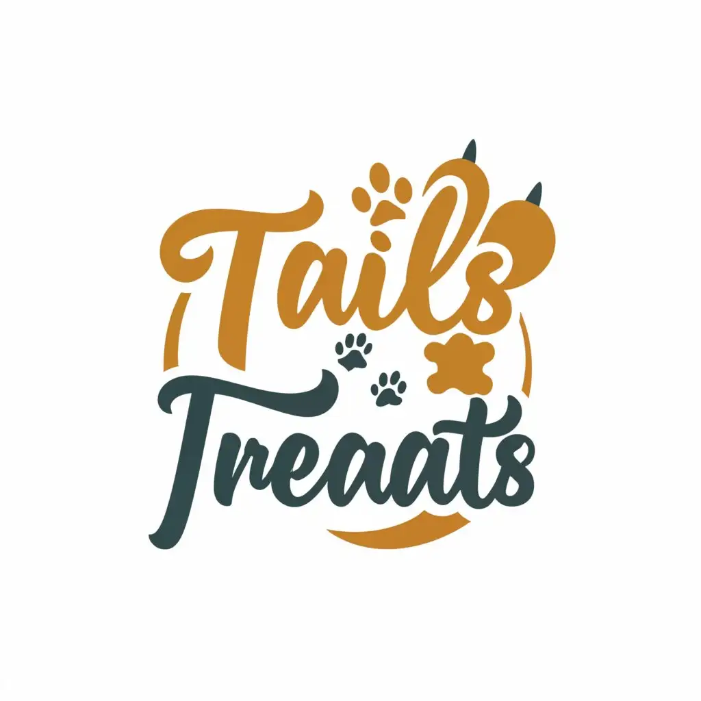 a logo design,with the text "Tails & Treats", main symbol:A PAW,Moderate,be used in Animals Pets industry,clear background