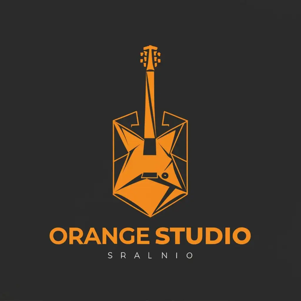 LOGO-Design-for-Orange-Studio-Guitar-Symbol-in-a-Complex-Design-for-Technology-Industry-with-Clear-Background