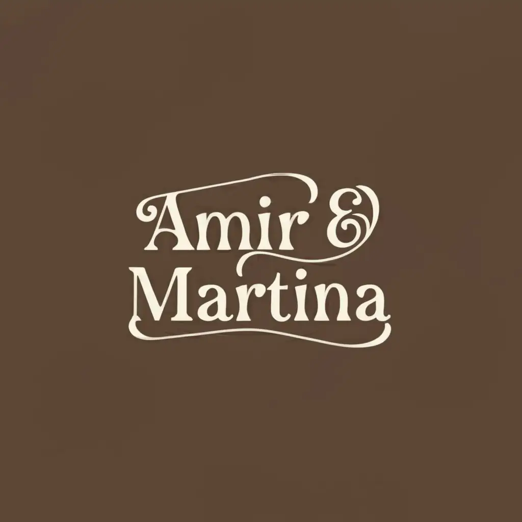 a logo design,with the text "Amir & Martina", main symbol:Name,Minimalistic,clear background
