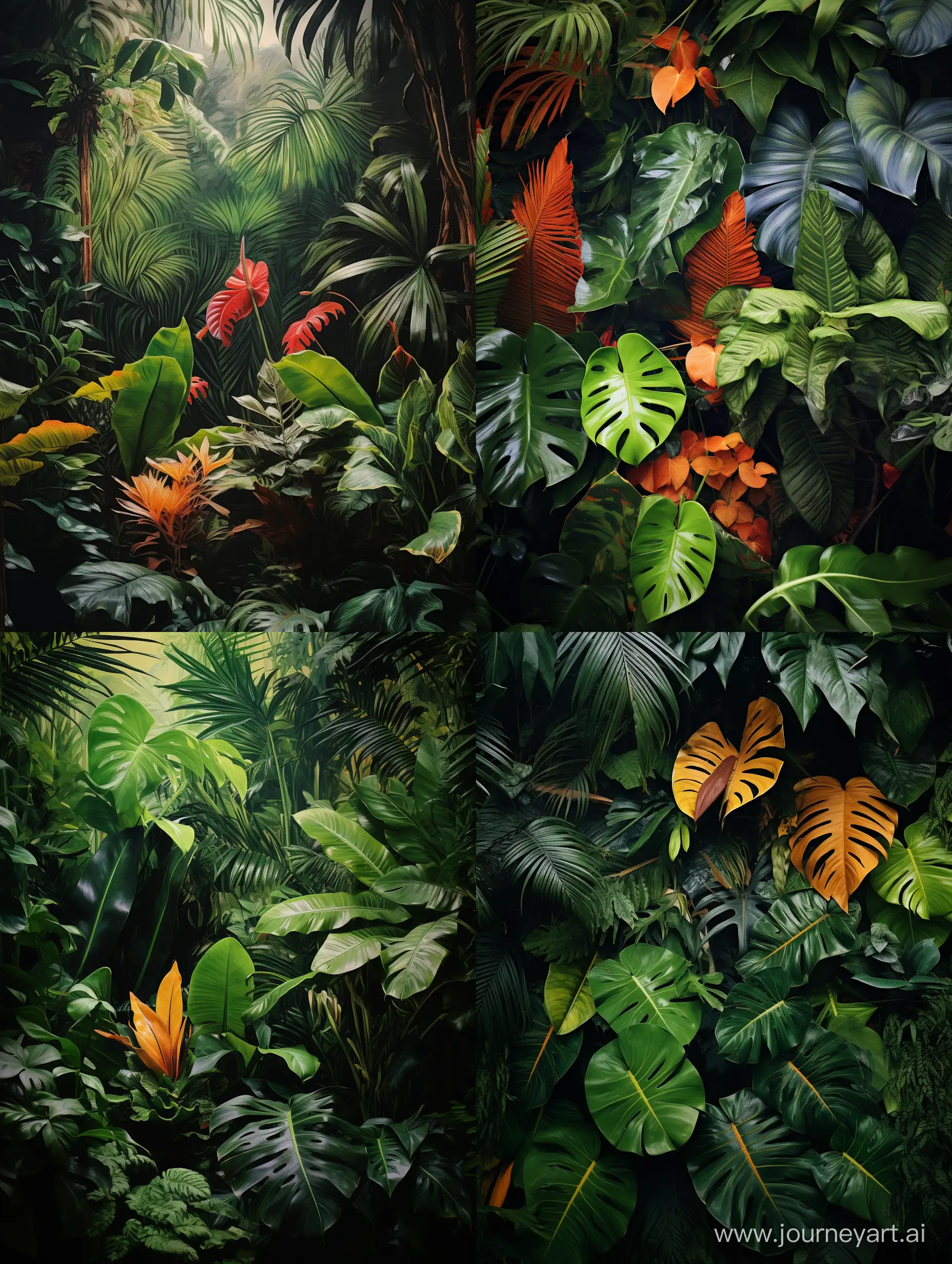 изображение с тропическими 
листьями чтобы 1 фото было
