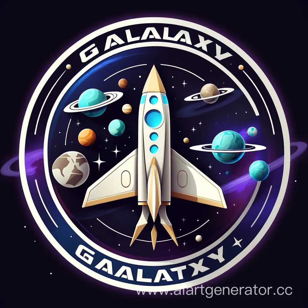 логотип для путешествие на корабле в другую галактику