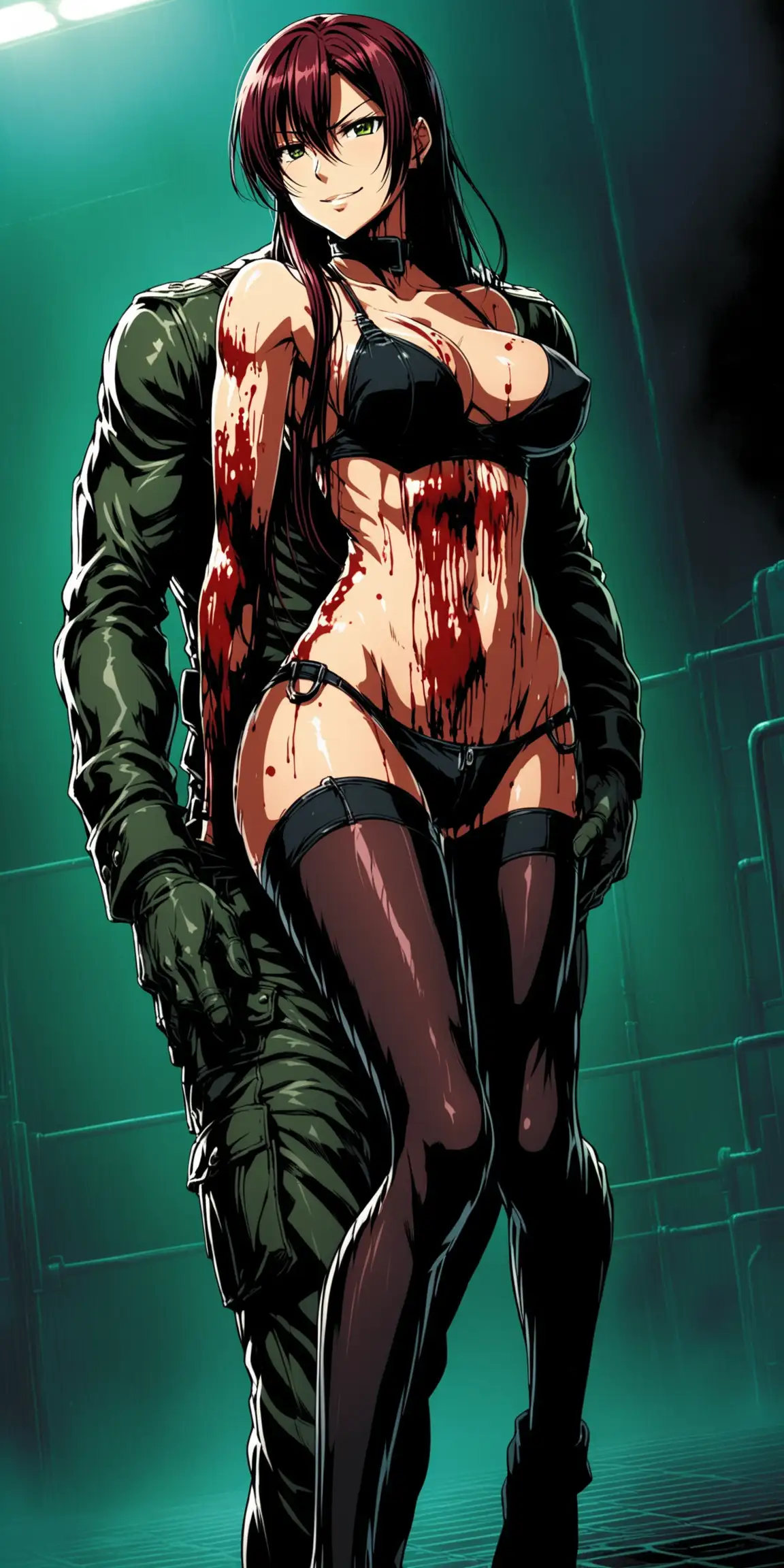 Provocative Revy from Black Lagoon Standing Over Injured Man