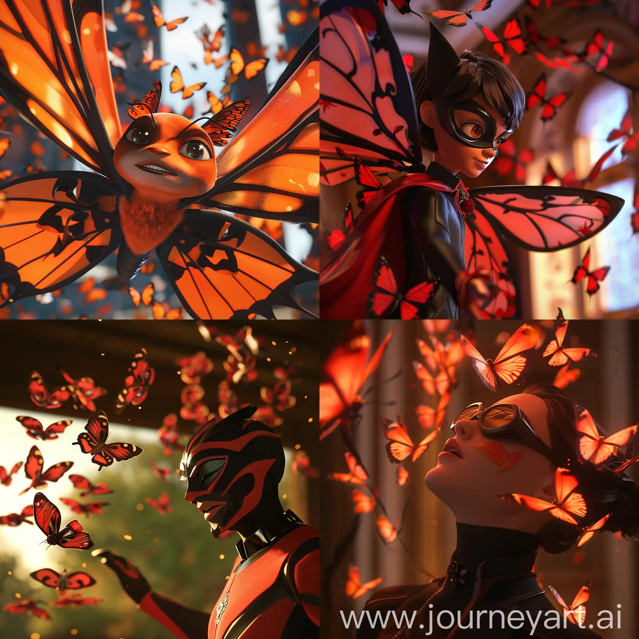 in the tv serie miraculous there is a character named Hawk Moth that releases hakuma butterfly.