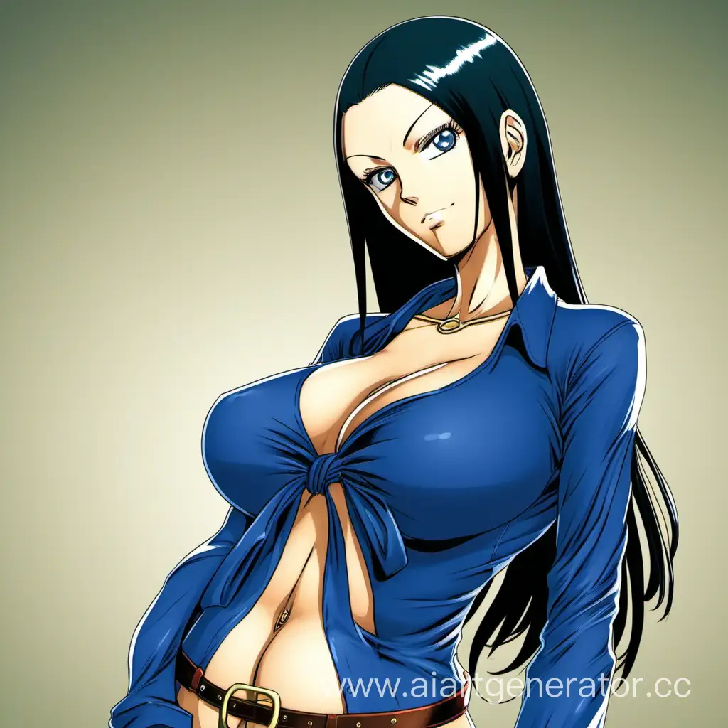 Blue-Tied-Top-Captivating-Nico-Robin-with-Striking-Features