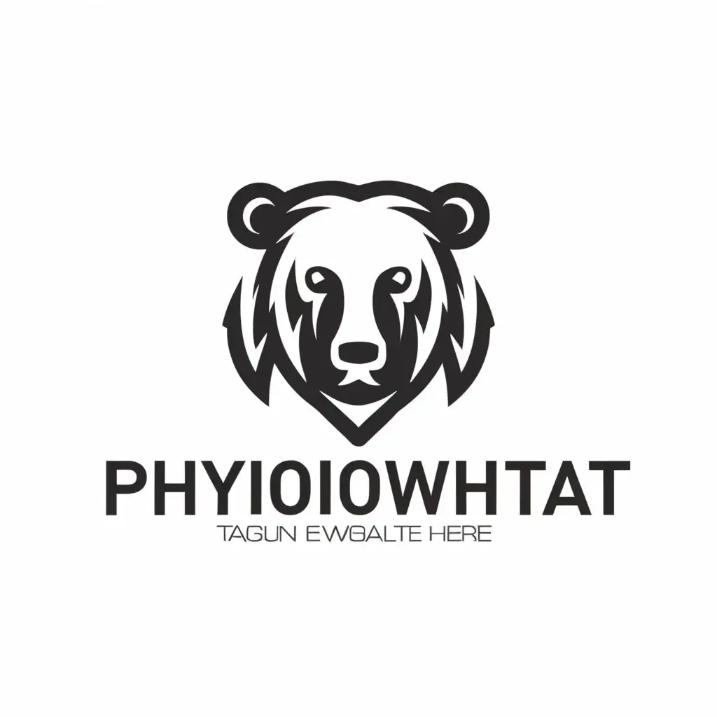 a logo design,with the text "physiowohltat", main symbol:bear head,Minimalistic,be used in Sports Fitness industry,clear background