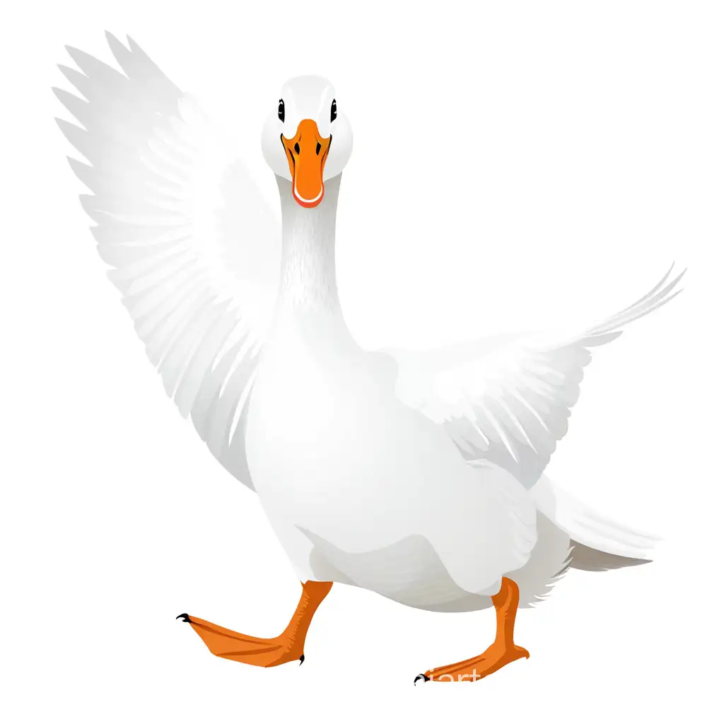 Energetic-Goose-Dancing-and-Flapping-Wings-in-a-Whimsical-Display