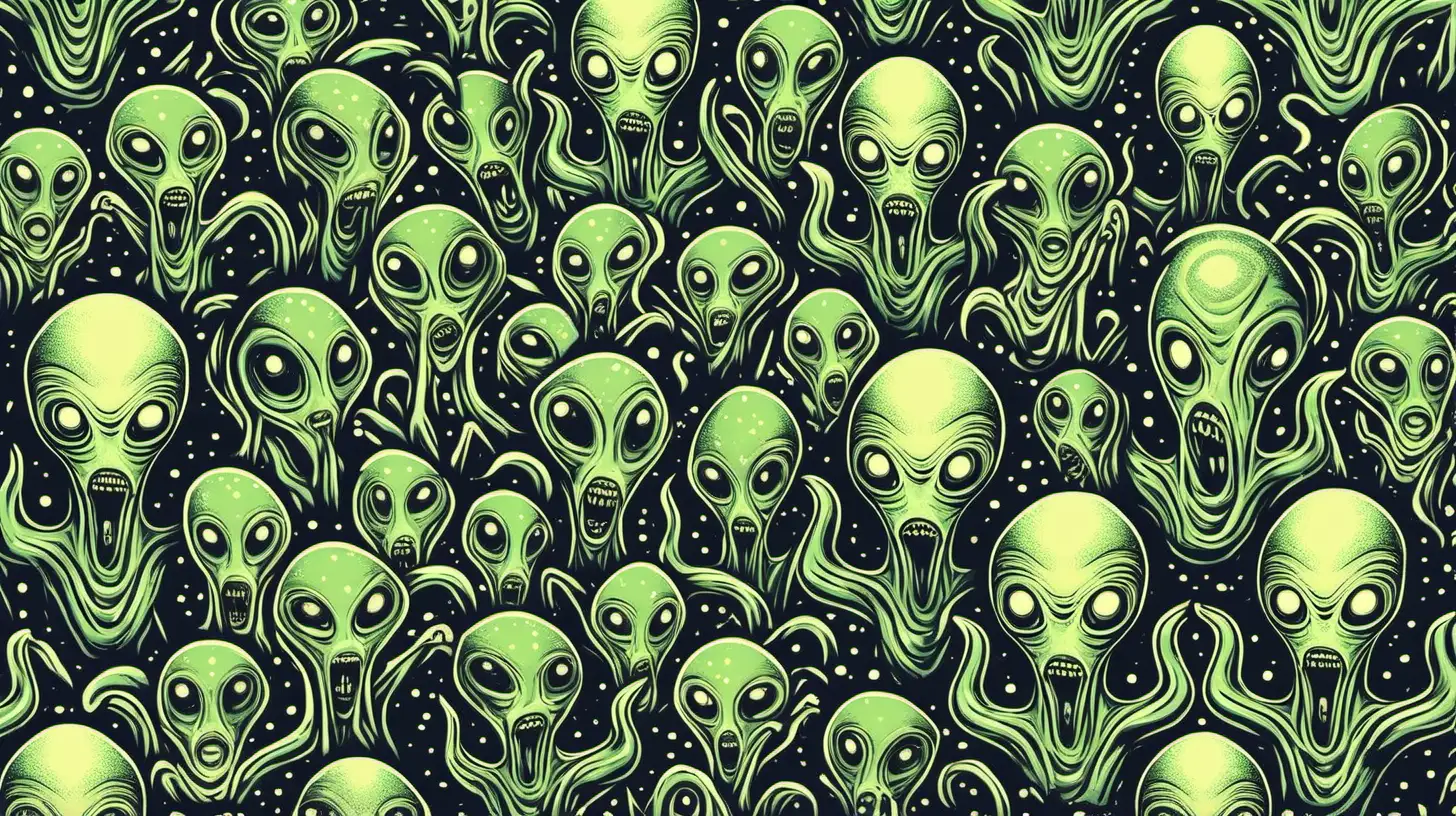 Eerie Alien Patterns in Horror Design
