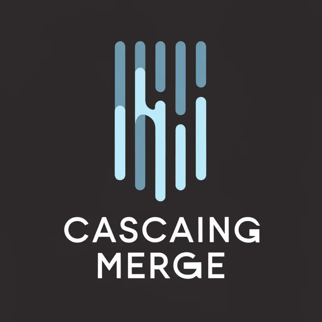 a logo design,with the text "Cascading Merge", main symbol:waterfall,Moderate,clear background