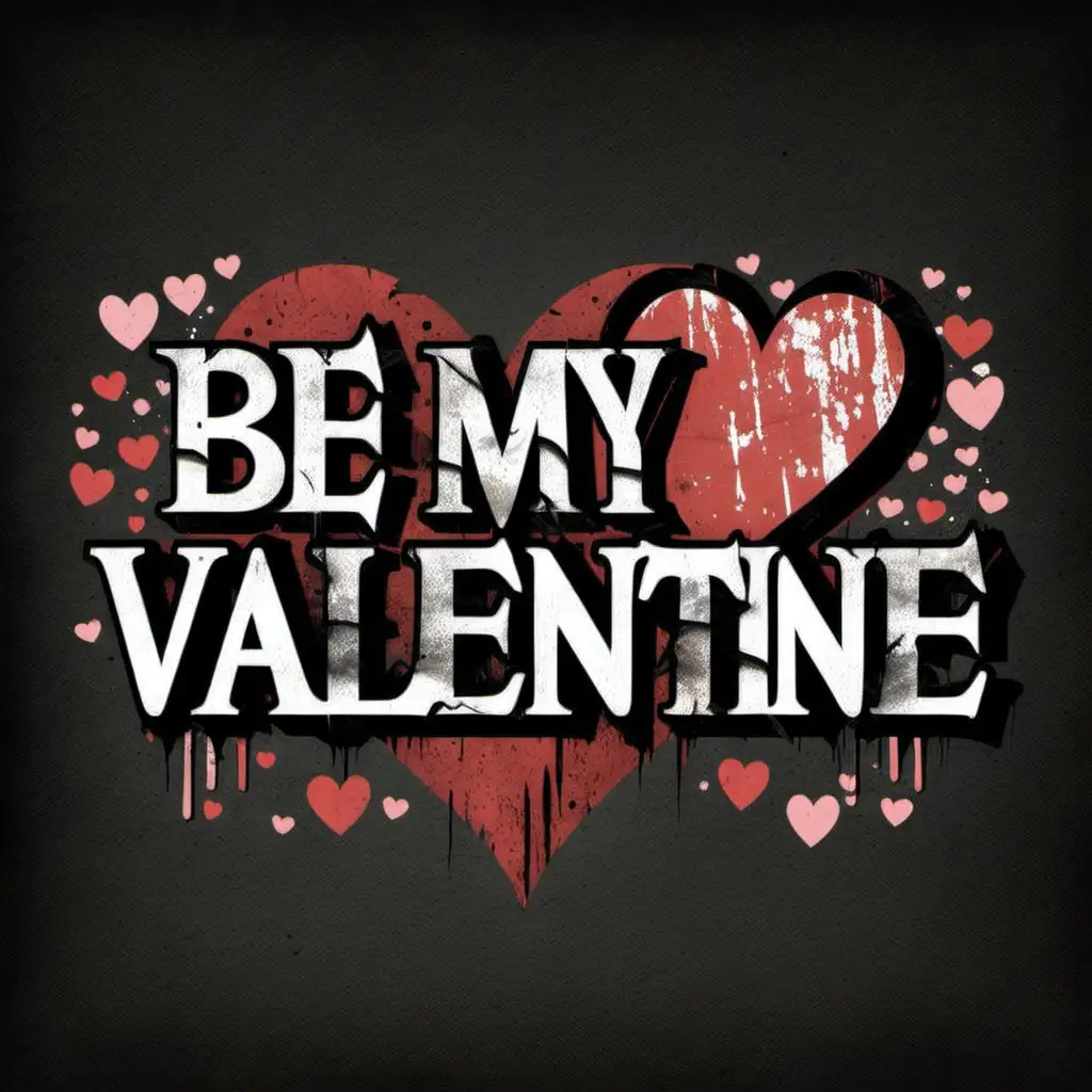 BE MY VALENTINE, DISTRESSED FONT, NO BACKGROUND