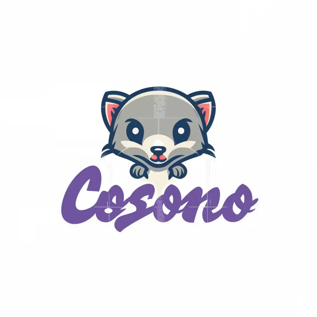 a logo design,with the text "Cosmo", main symbol:cartoon ferret,Moderate,be used in Animals Pets industry,clear background