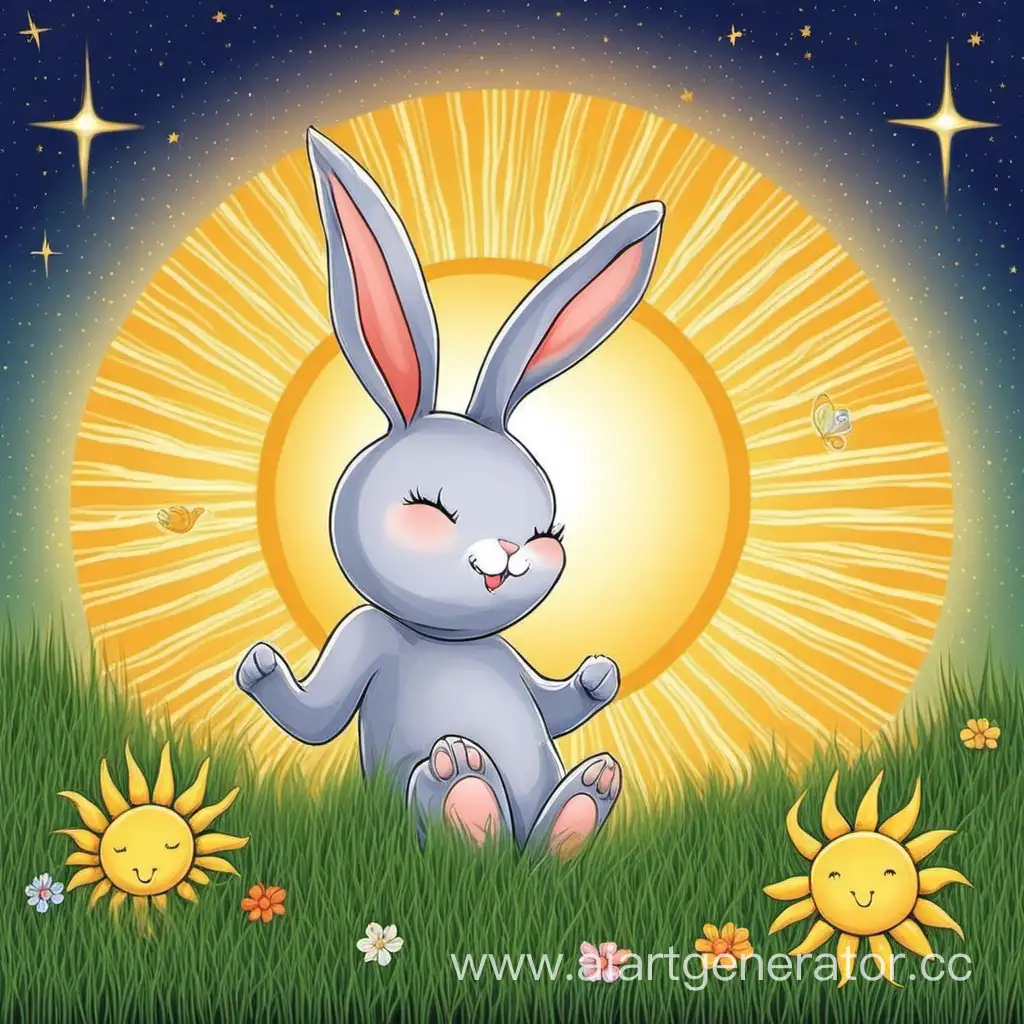 Cute-Bunny-Saying-Goodnight-to-the-Setting-Sun