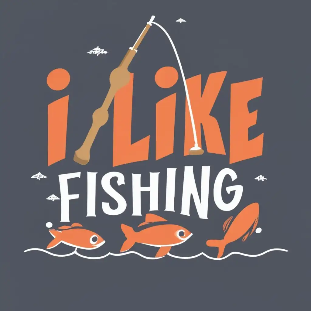 logo, I Like Fishing, with the text "I Like Fishing", typography, be used in Animals Pets industry