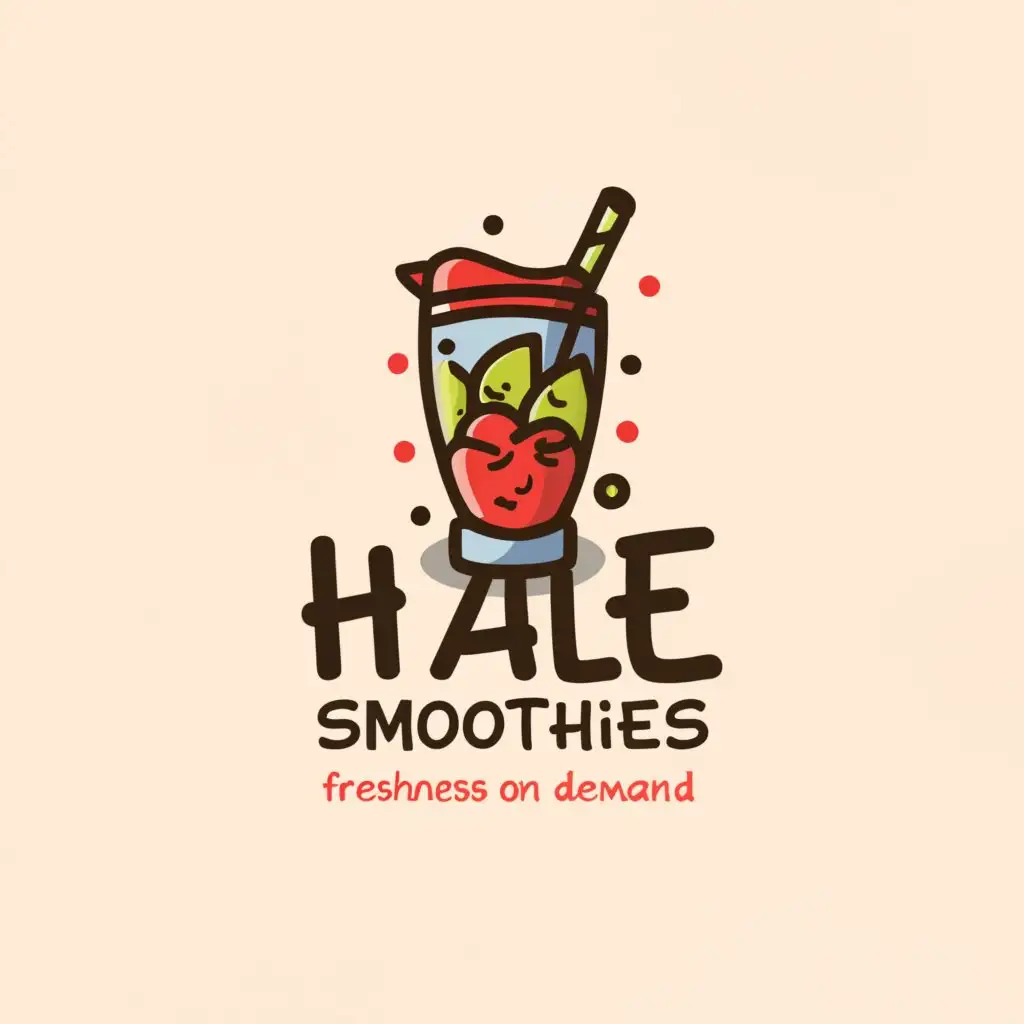 a logo design,with the text 'Hale Smoothies: Freshness on Demand', main symbol:Smoothies with frozen berries,Moderate, clear background