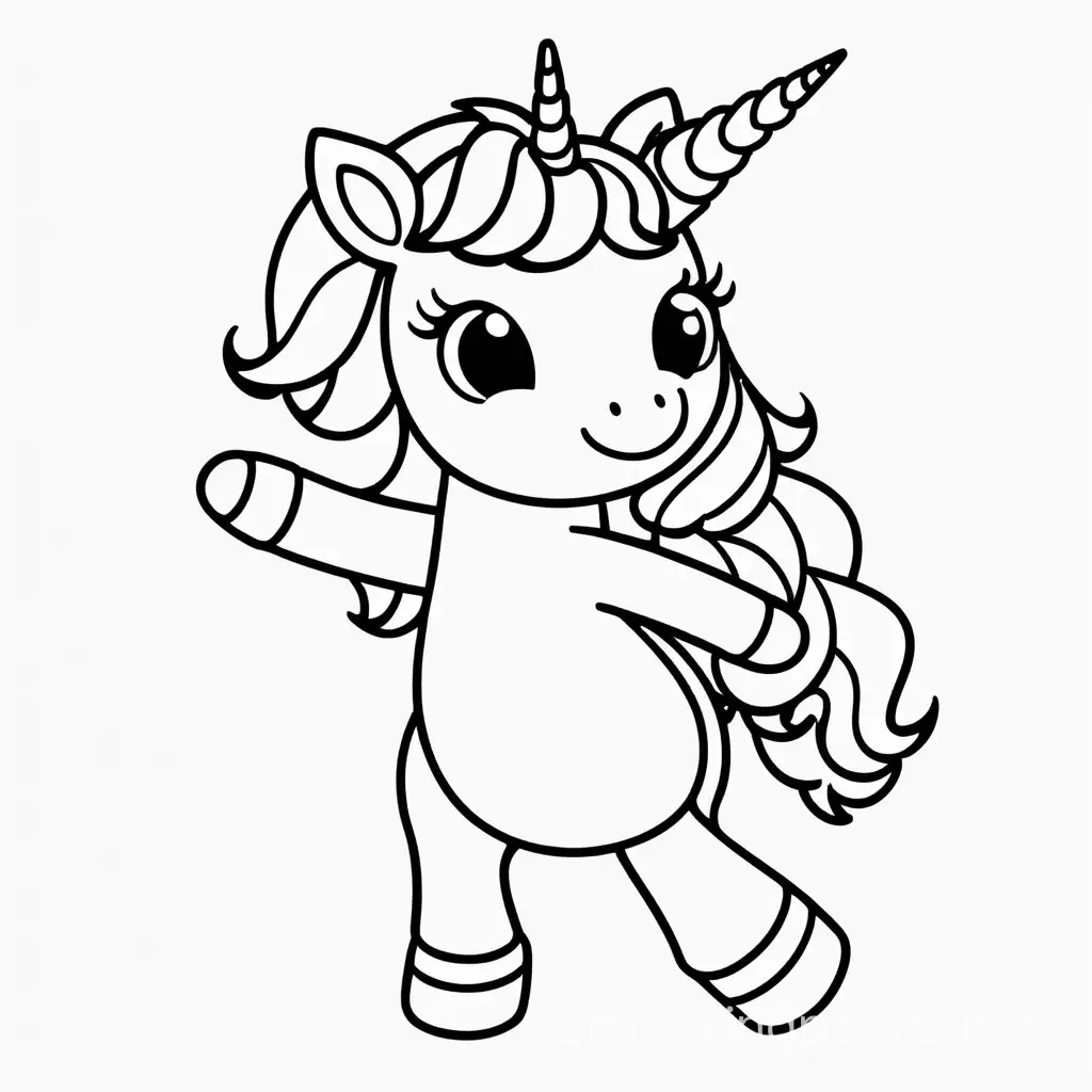 Cute-Full-Body-Shadow-Dance-Unicorn-Coloring-Page