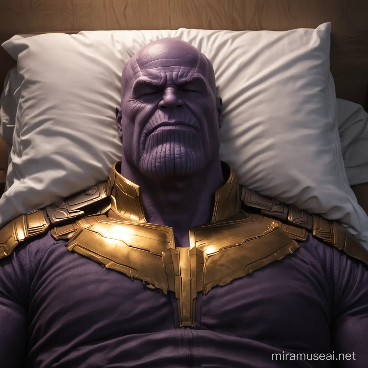 Thanos Sleeping Peacefully in His Cosmic Sanctuary