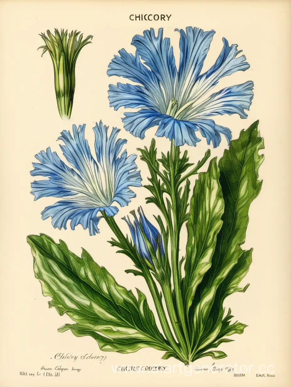 Vibrant-Chicory-Blooms-in-Enchanting-Garden
