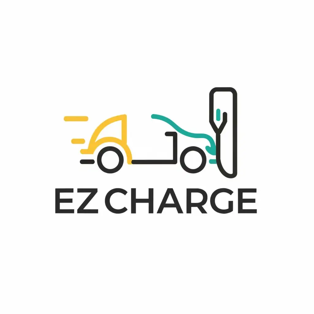 logo, EV CHARGING STATION, with the text "EZ CHARGE", typography, be used in Automotive industry