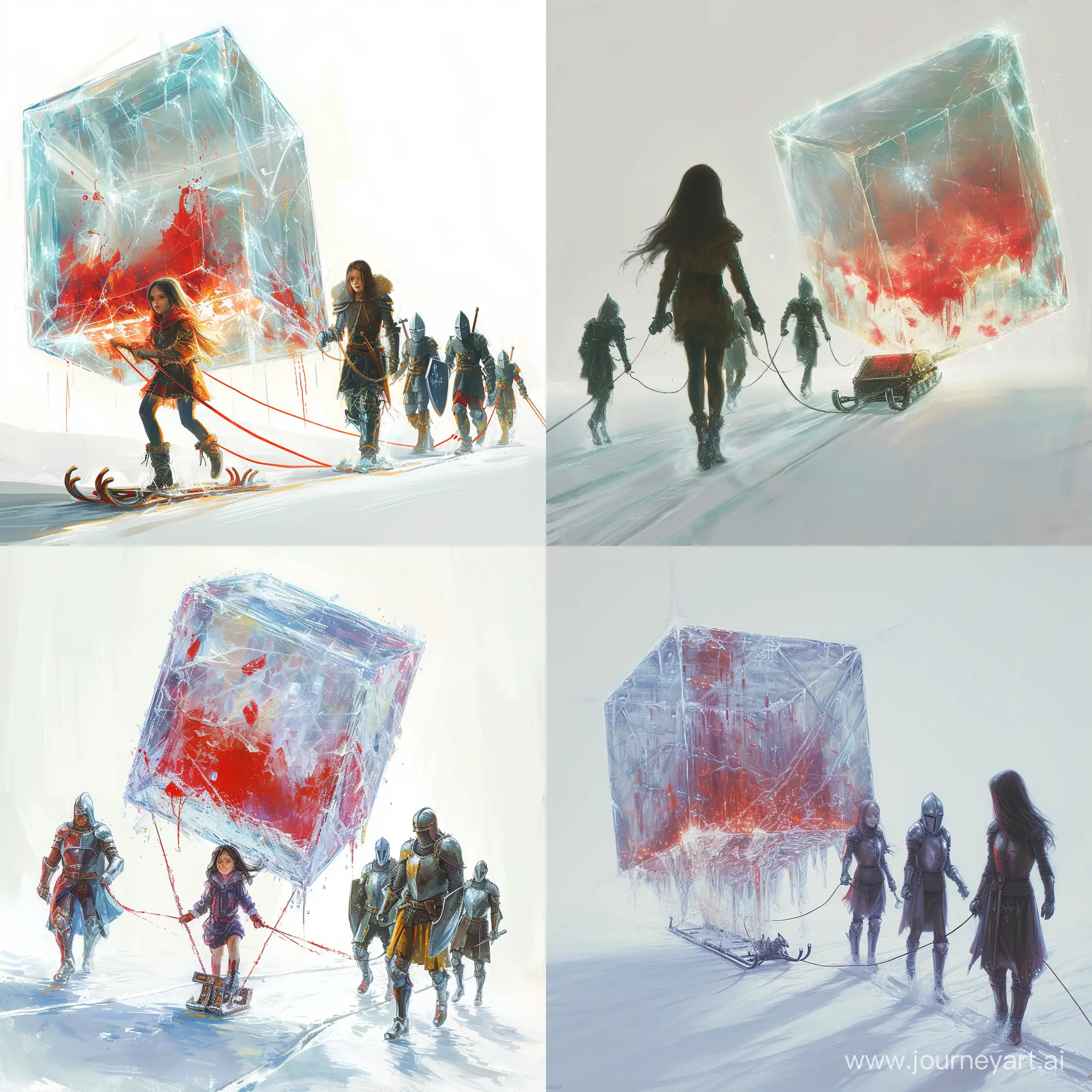 Enchanting-Journey-Girl-with-Knights-and-Frozen-Red-Paint