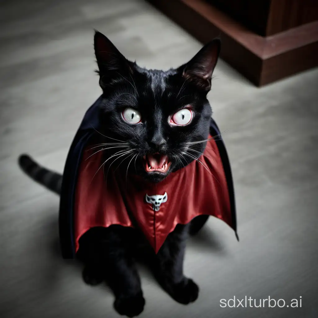 Cat with dracula face