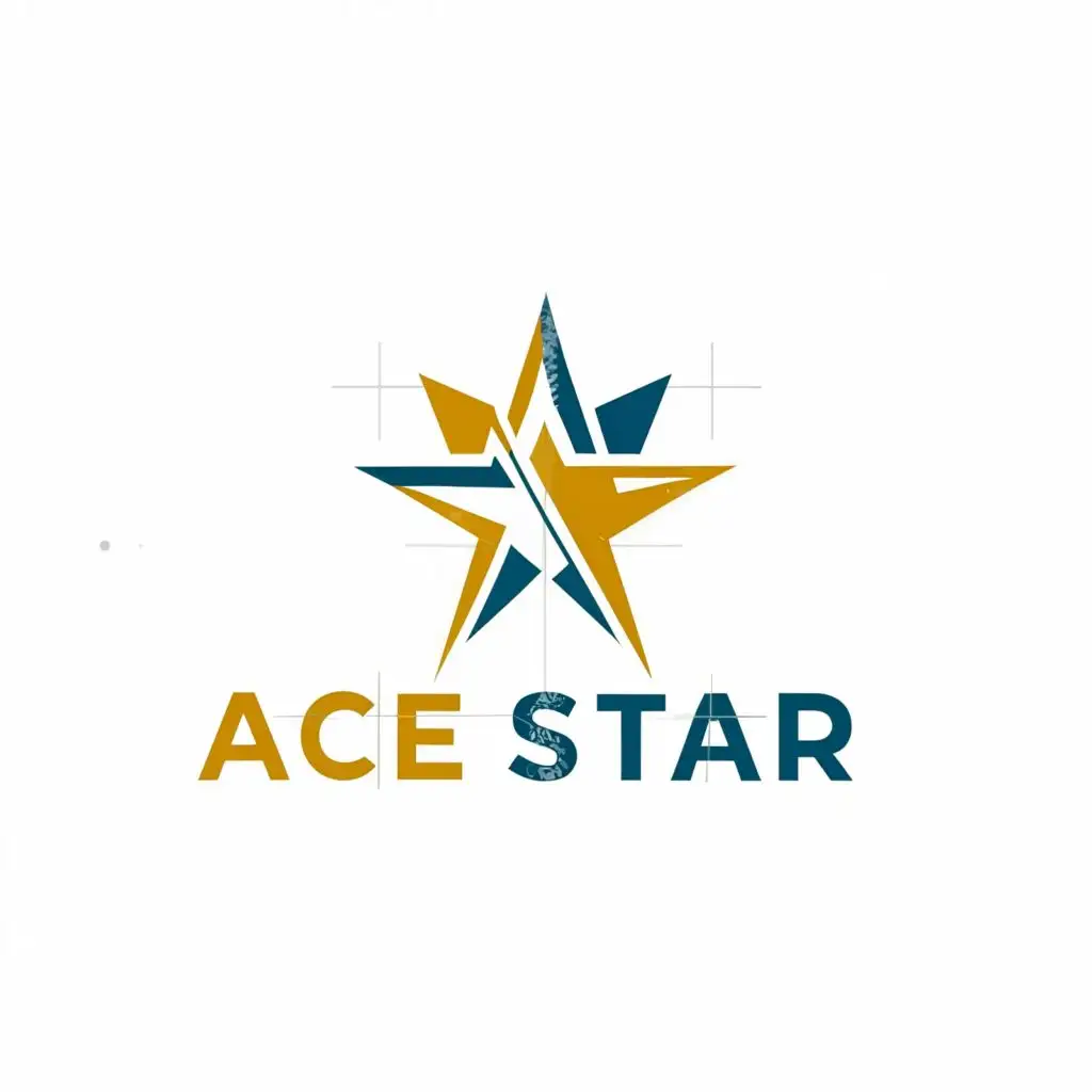 a logo design,with the text "Ace Star", main symbol:9 pointed star,Moderate,be used in Technology industry,clear background