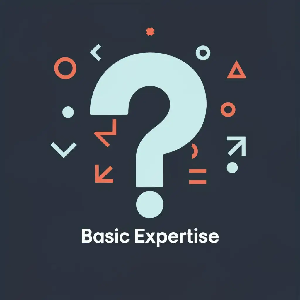 logo, Question, with the text "Basic expertise", typography, be used in Technology industry
