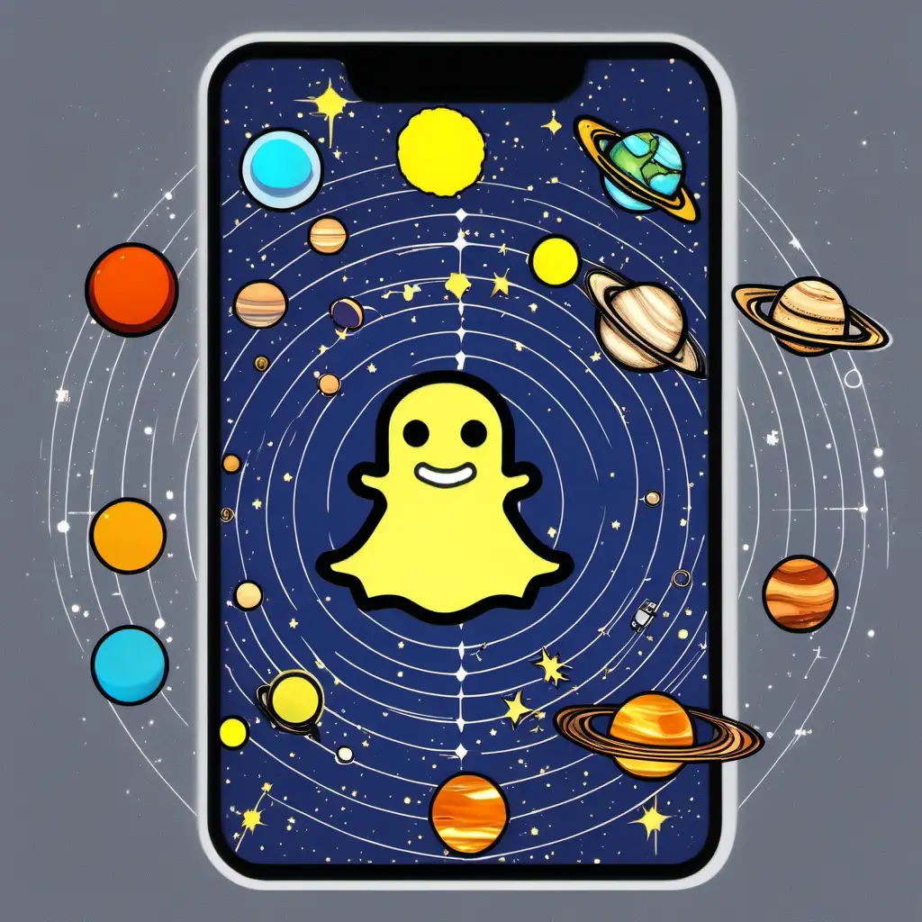 Add Snapchat App logo and Solar System