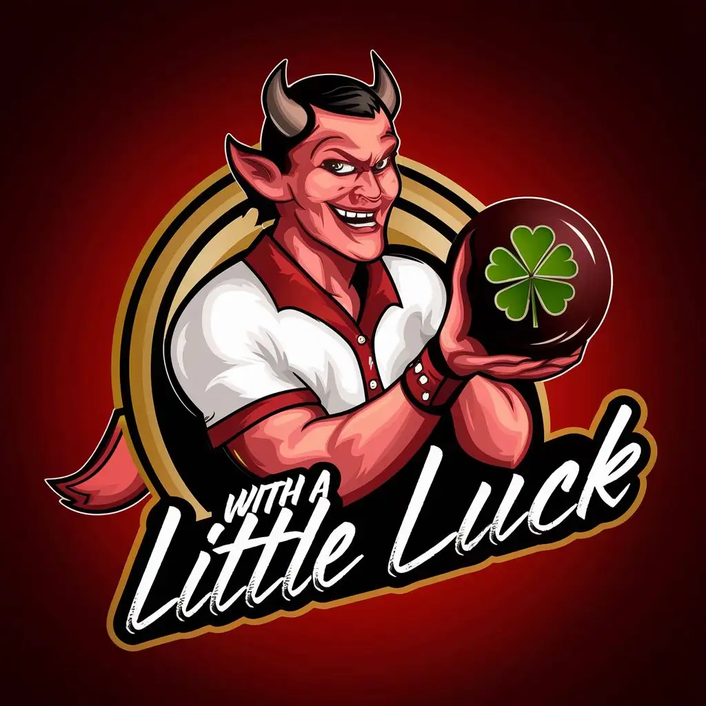 LOGO-Design-For-Lucky-Strikes-DevilInspired-Bowling-Charm-in-Vibrant-Realism
