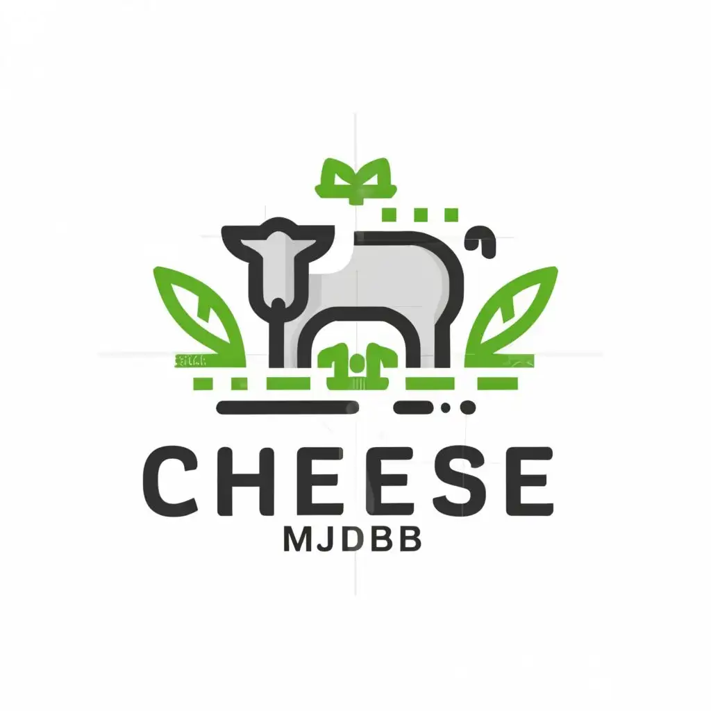 a logo design,with the text "CHEESE MJDB", main symbol:CHEESE  COW  GRASS,Moderate,be used in Real Estate industry,clear background