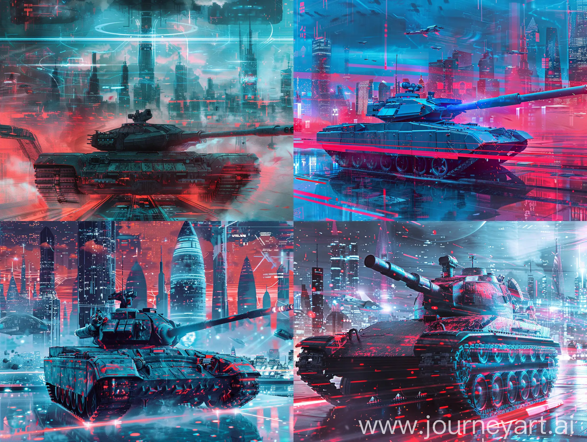 Futuristic-Holographic-Tank-in-Urban-Space-Environment