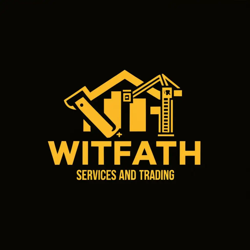 logo, hack house and rebuild, with the text "witfaith services and trading", typography, be used in Construction industry
