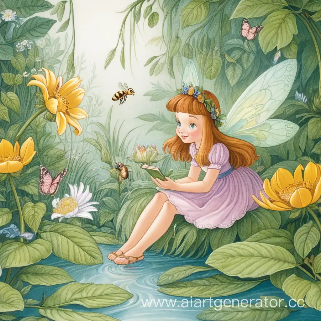 illustration for the book Thumbelina